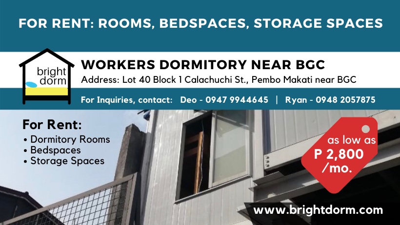 Brightdorm Workers Dormitory & Staff house in Makati near BGC