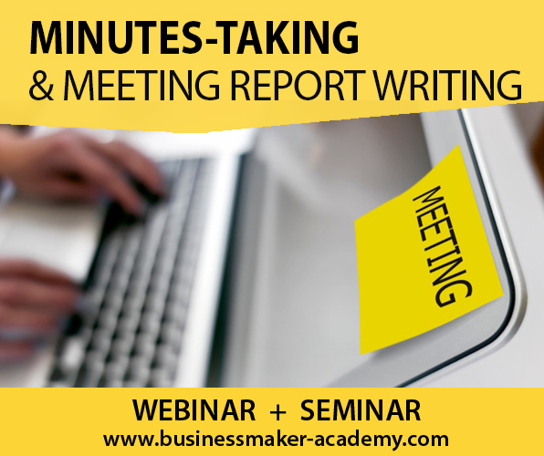 Minutes-Taking & Report Writing Training by Businessmaker Academy & HR Club Philippines